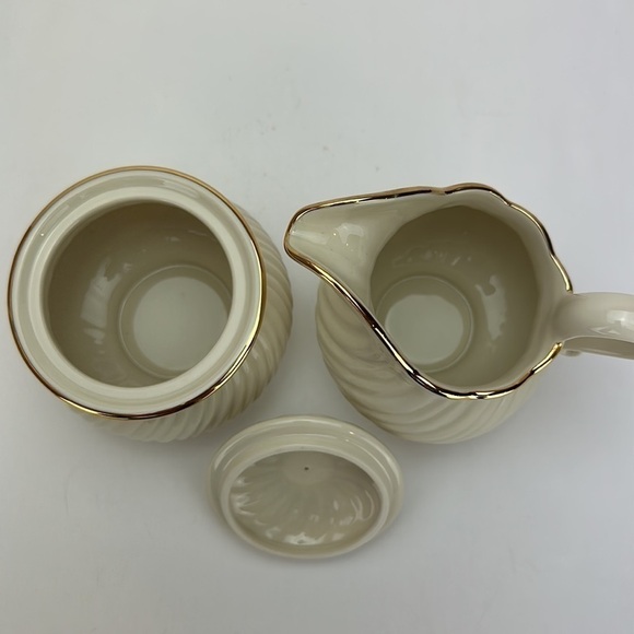 Lenox House Warming Collection Sugar Bowl With Lid and Creamer Set Ivory… - Picture 4 of 15